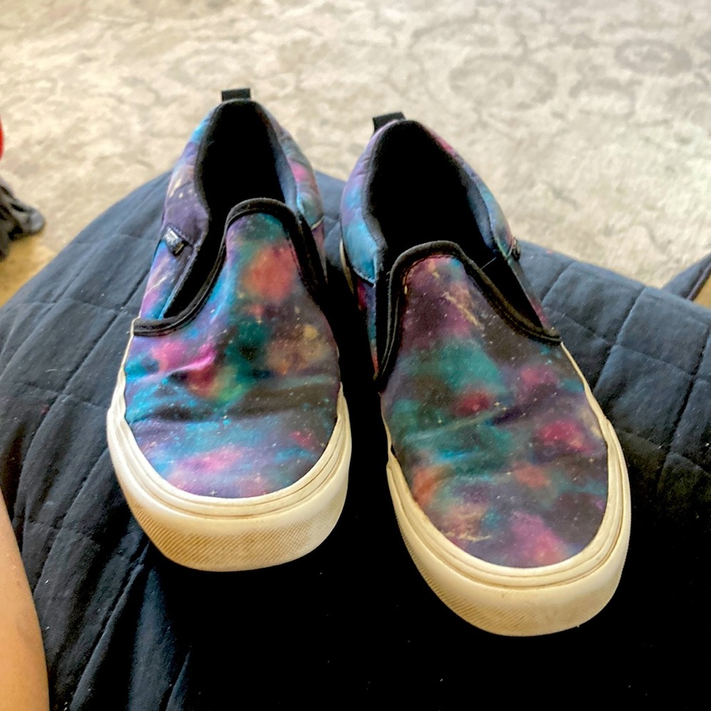 Vans  galaxy pattern with purple blue and white specks sneakers